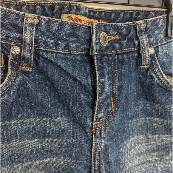 Mudd Women's Jean Blue Lightly Distressed Low Rise Buttons Y2K 90s Size 7 - Picture 8 of 12